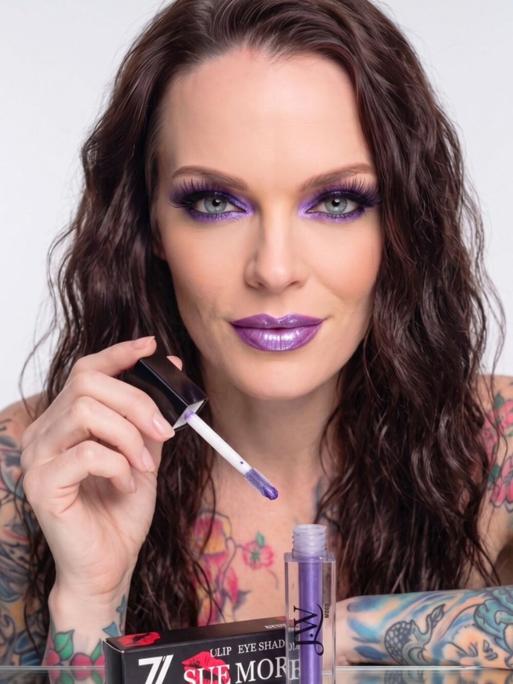 Sue More ✦ Lip Gloss & Eye Shadow ✦ Shimmering Purple Dual‑Use Long‑Wear Formula